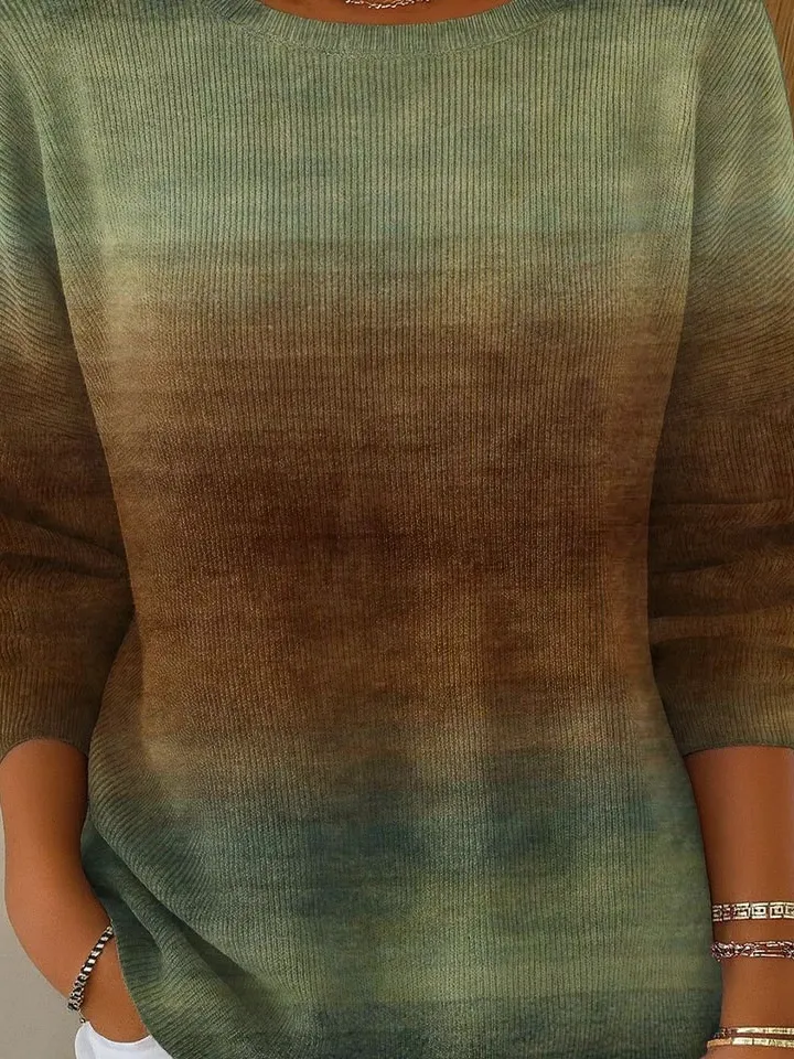 Loose Imitation Cashmere Crew Neck Vintage Sweater