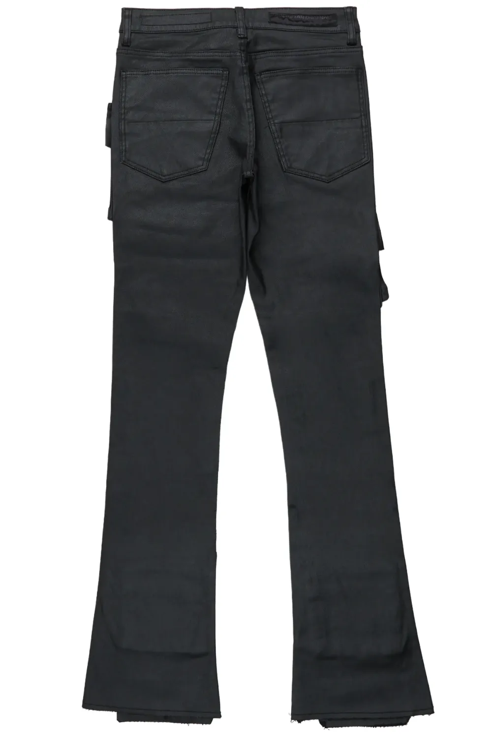 Zander Black Stacked Flare Cargo Jean