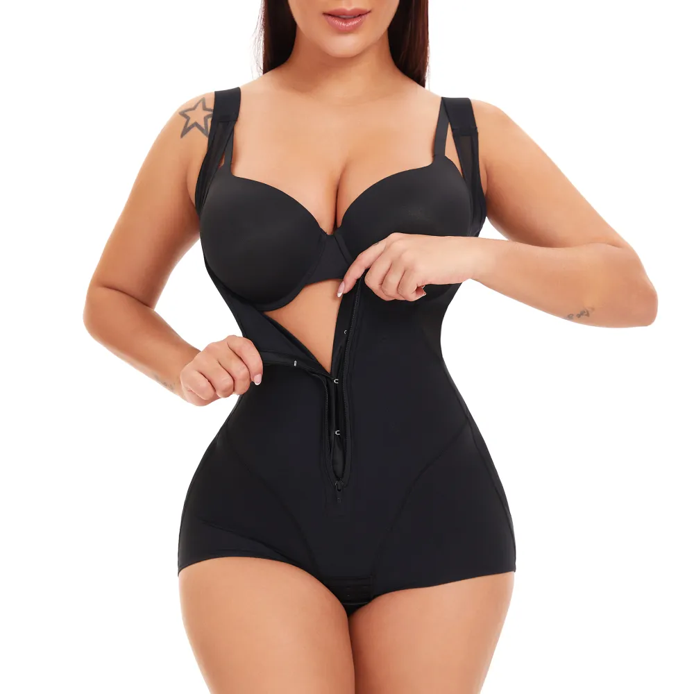 Single Row Zipper Simple One Piece Shapewear