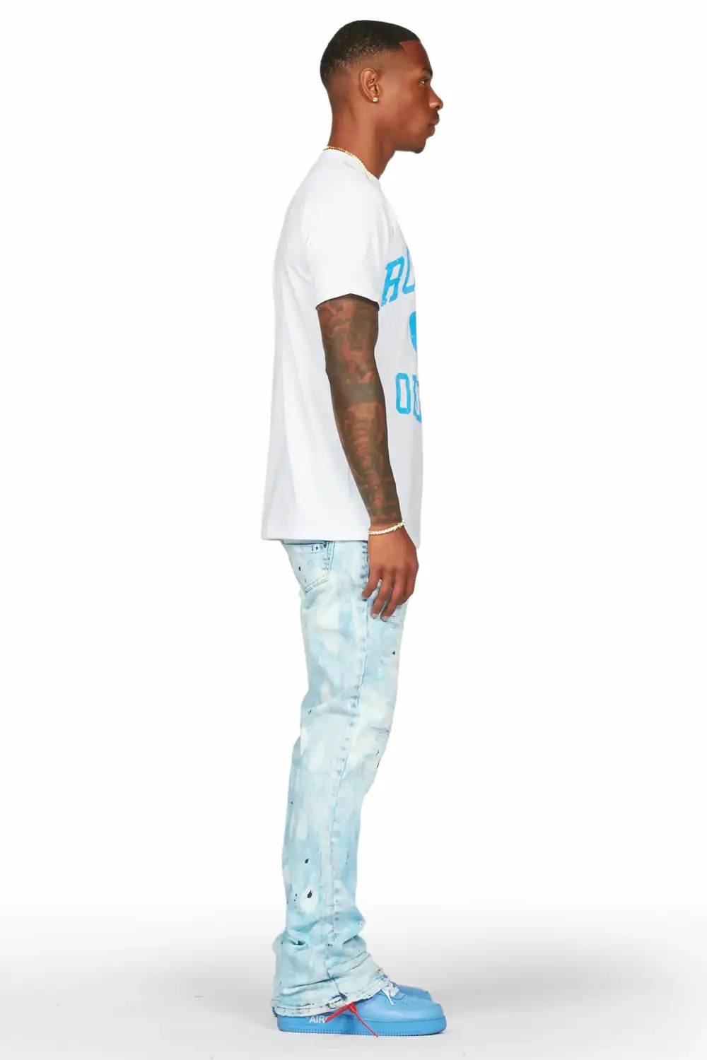 Cantu Light Blue Stacked Flare Jean