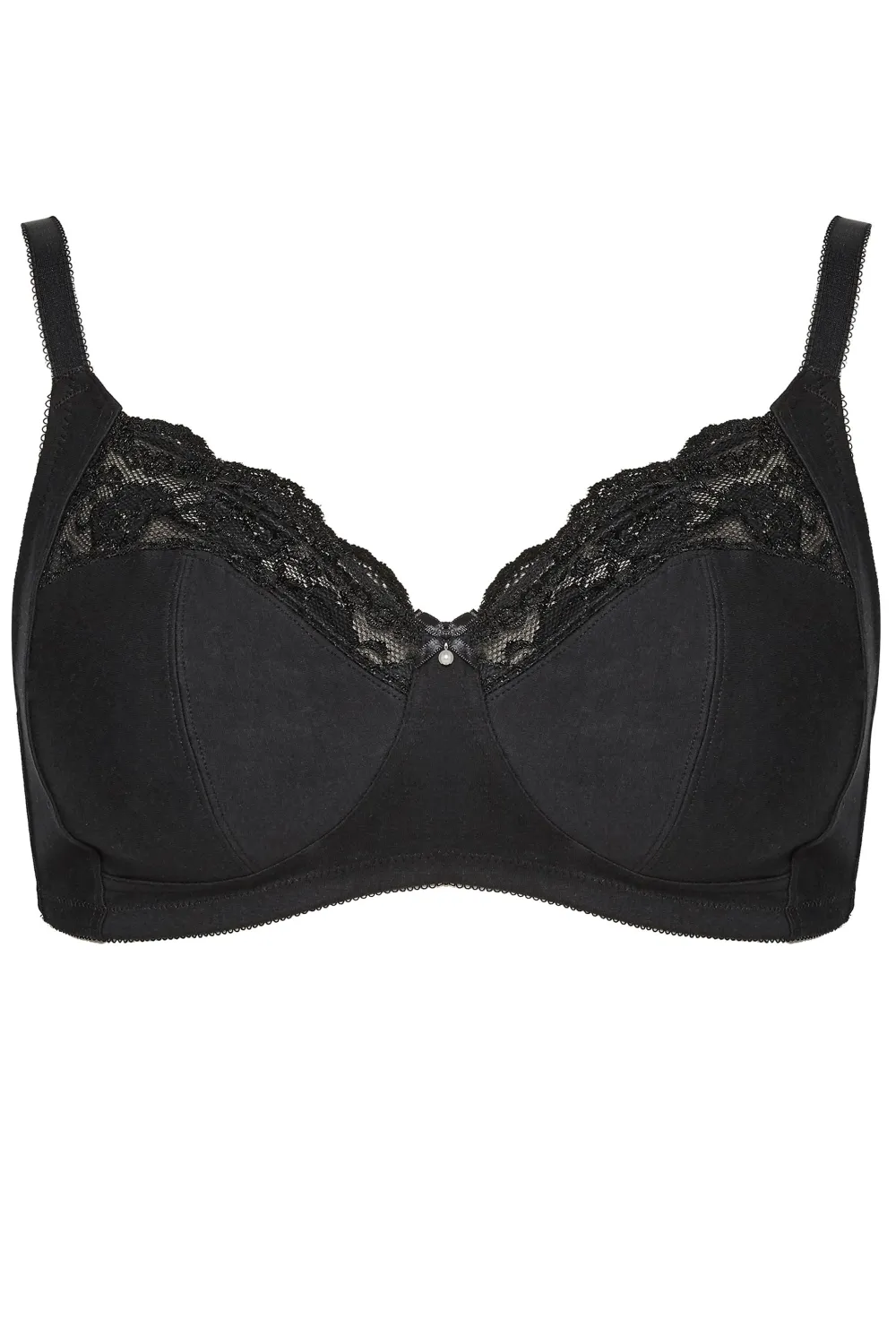 YOURS 2 PACK Black & White Non-Padded Non-Wired Full Cup Bras