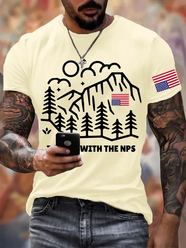 Men'S T-Shirt Men'S Retro I Stand With The NPS National Park Support Print T-Shirt