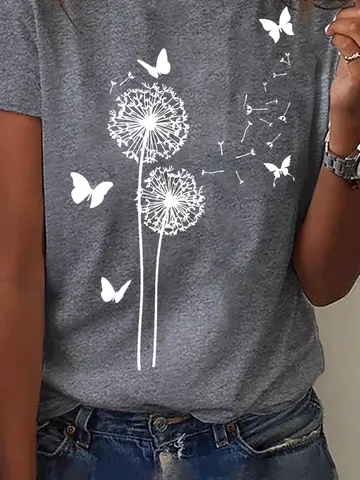 Crew Neck Loosen Short Sleeve T-Shirt