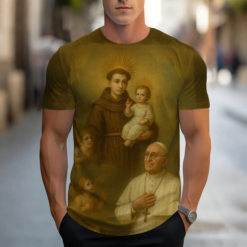 Men's Pray For Pf 1936-2025 Print Short Sleeve Round Neck Cotton T-Shirt