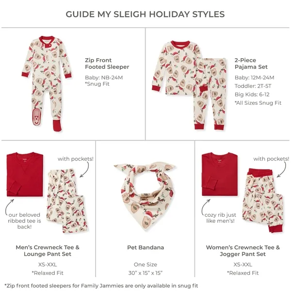 Guide My Sleigh Matching Organic Cotton Pajamas