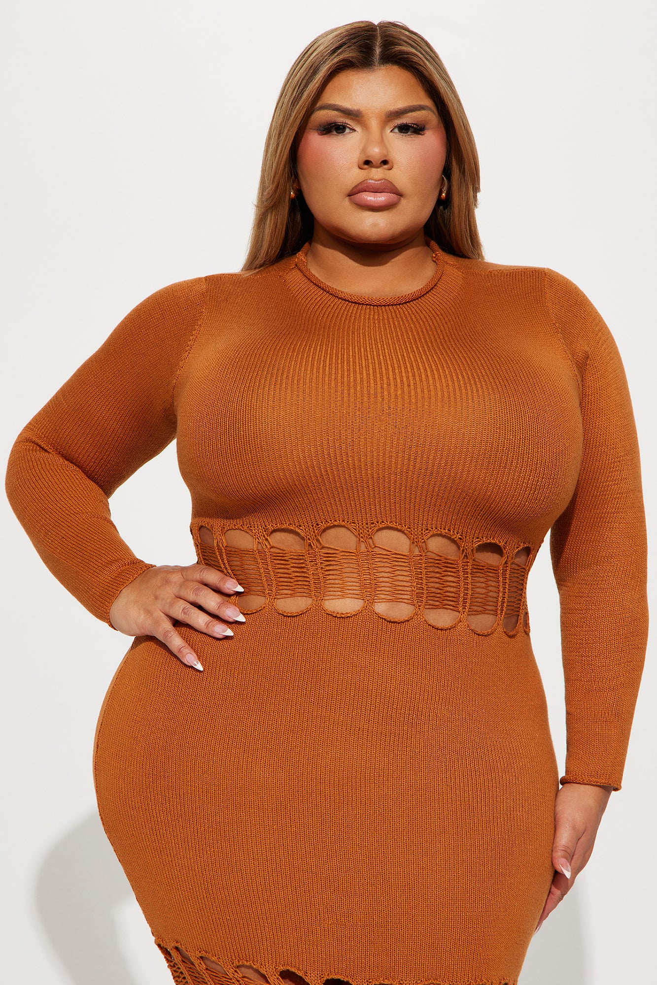 Tamara Sweater Midi Dress - Camel