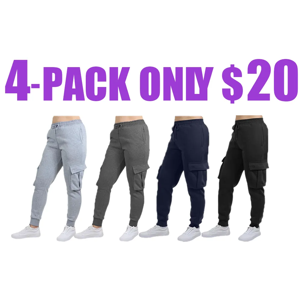Women's Fleece Lined Cargo Jogger Sweatpants