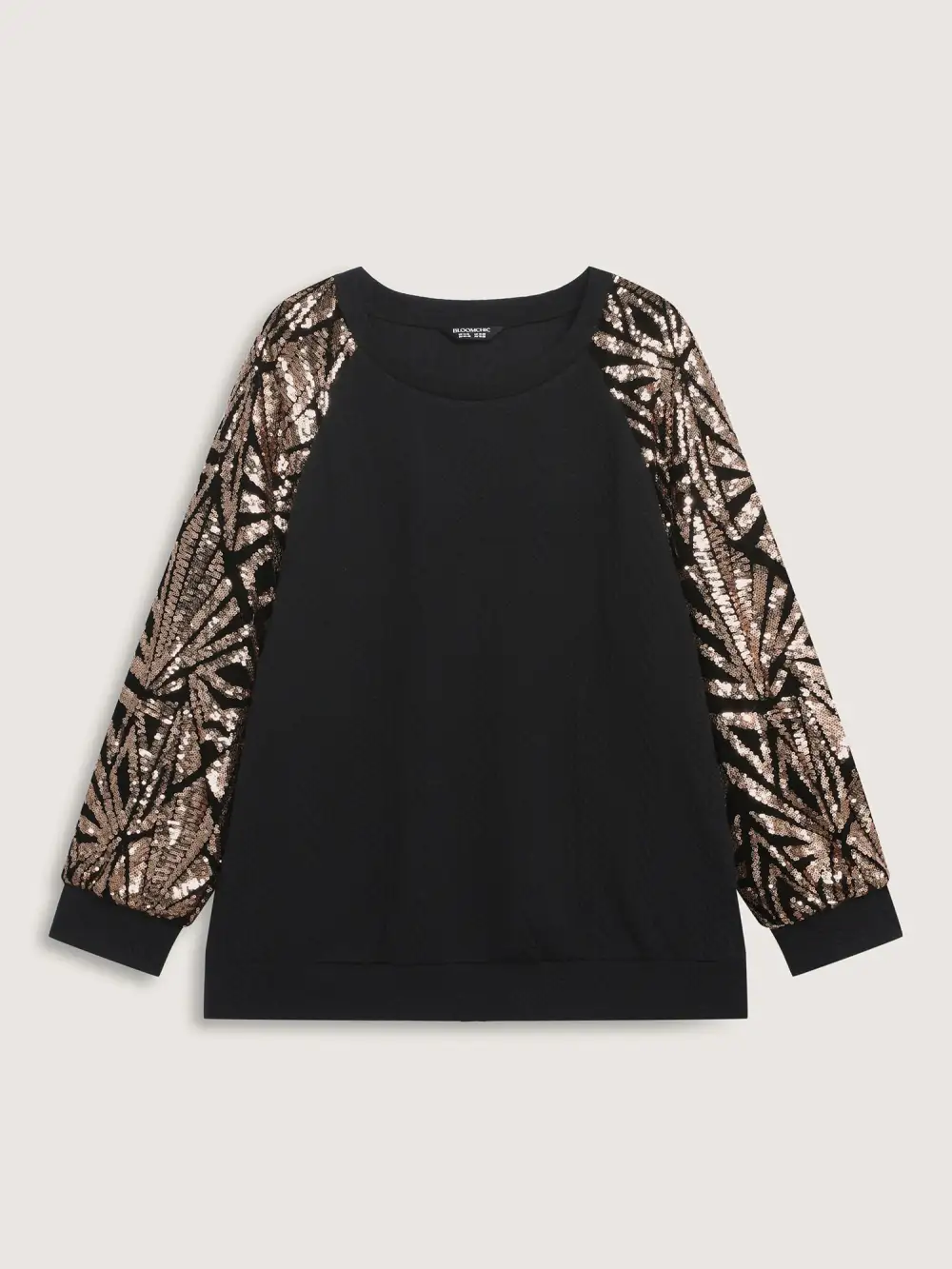 Sequin Geometrical Print Textured Sweatshirt