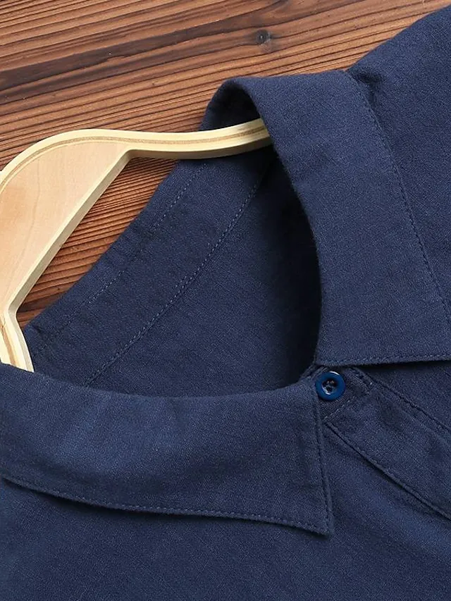 Women‘s Casual Dress Cotton Dress Shirt Dress Swing Dress Midi Dress Blue Yellow Red Long Sleeve Pure Color Pocket Summer Fall Spring Shirt Collar Basic Daily Weekend Loose Fit 2023 S M L XL XXL 3XL