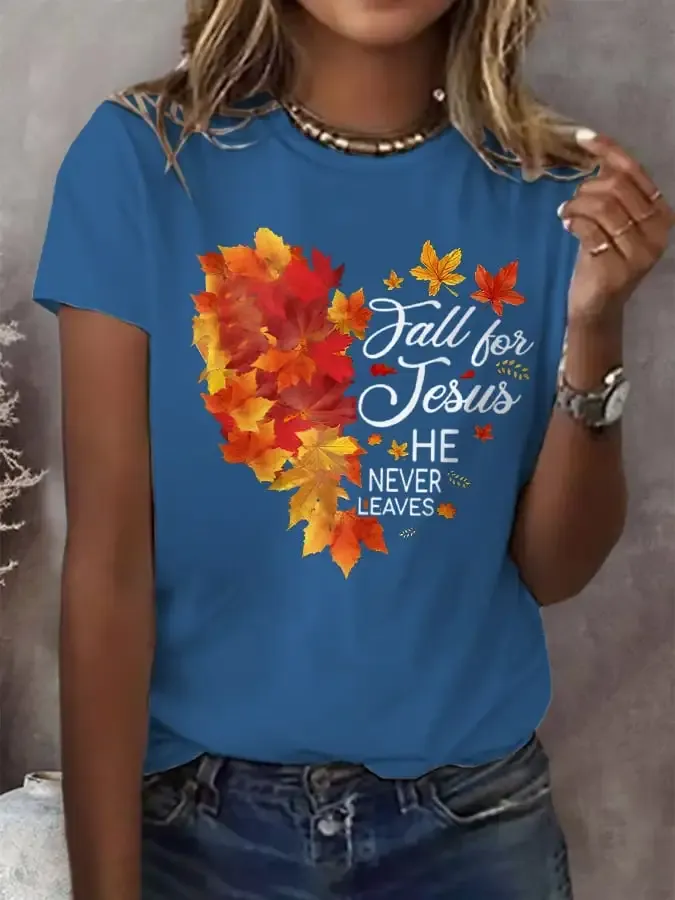 Women's Casual Retro Autumn Faith T-Shirt
