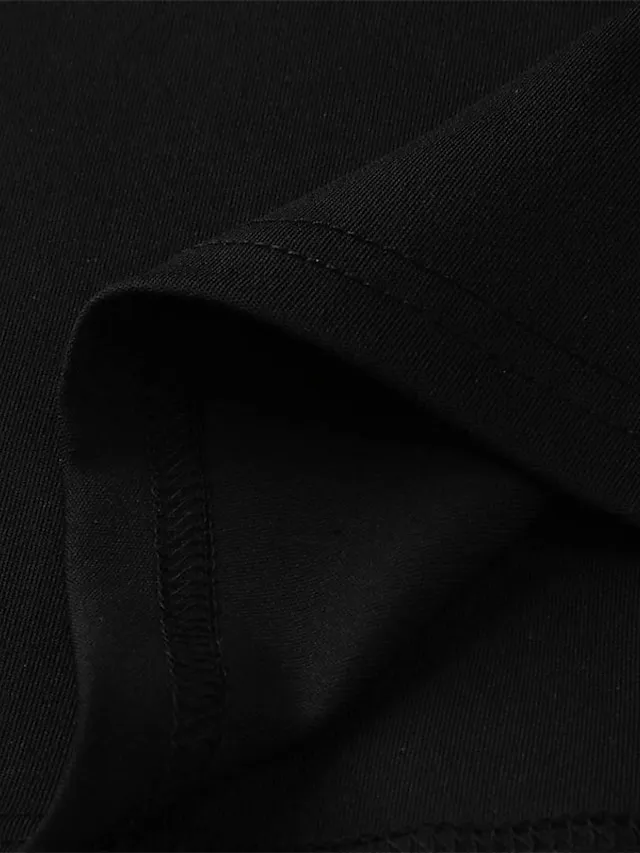 Women‘s Black Dress Wedding Guest Cocktail Dress Sexy V Neck Bodycon Patchwork Long Mesh Sleeve  Spring Summer