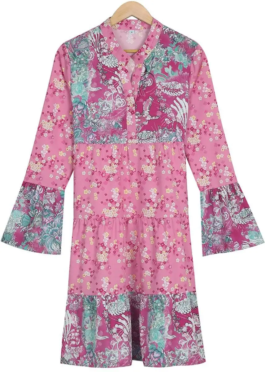 Super Sweet Pink Prairie Meadow Mini Dress