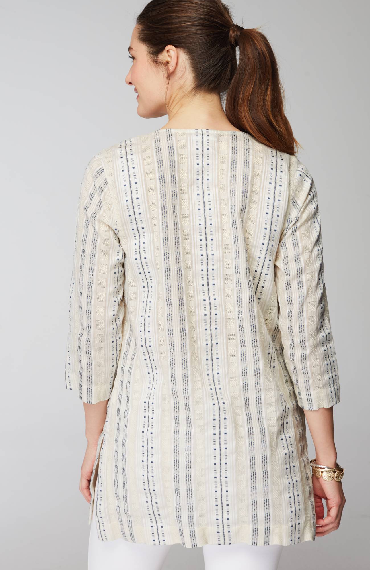 Pure Jill Split-Neck Dobby Tunic