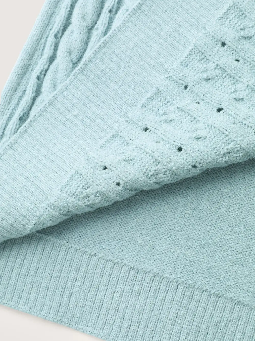 Textured Polo Collar Cable Knit Pullover