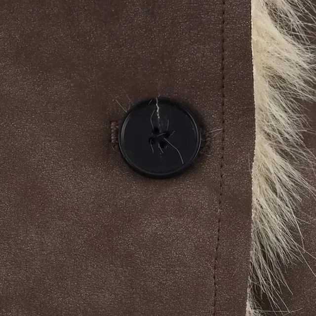 Women's Coat Faux Fur Coat Warm Comfortable Pocket Buttons Casual Plain Vacation Street Casual Going out Long Turndown Regular Fit Long Sleeve Outerwear Brown Fall Winter