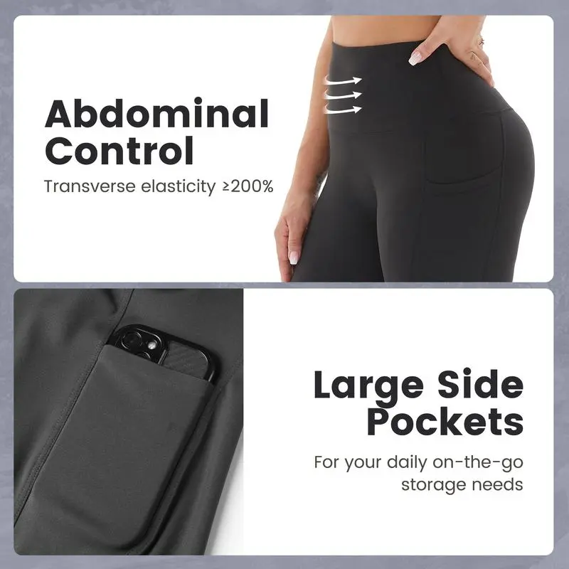 Women's High Waist Biker Shorts – Tummy Control Yoga Shorts with Pockets, Breathable for Summer