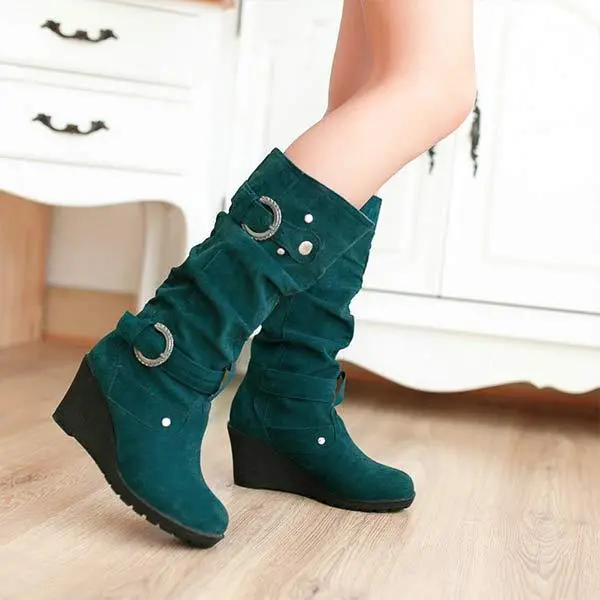 Women'S Round Toe Wedge Snow Boots 88992763C