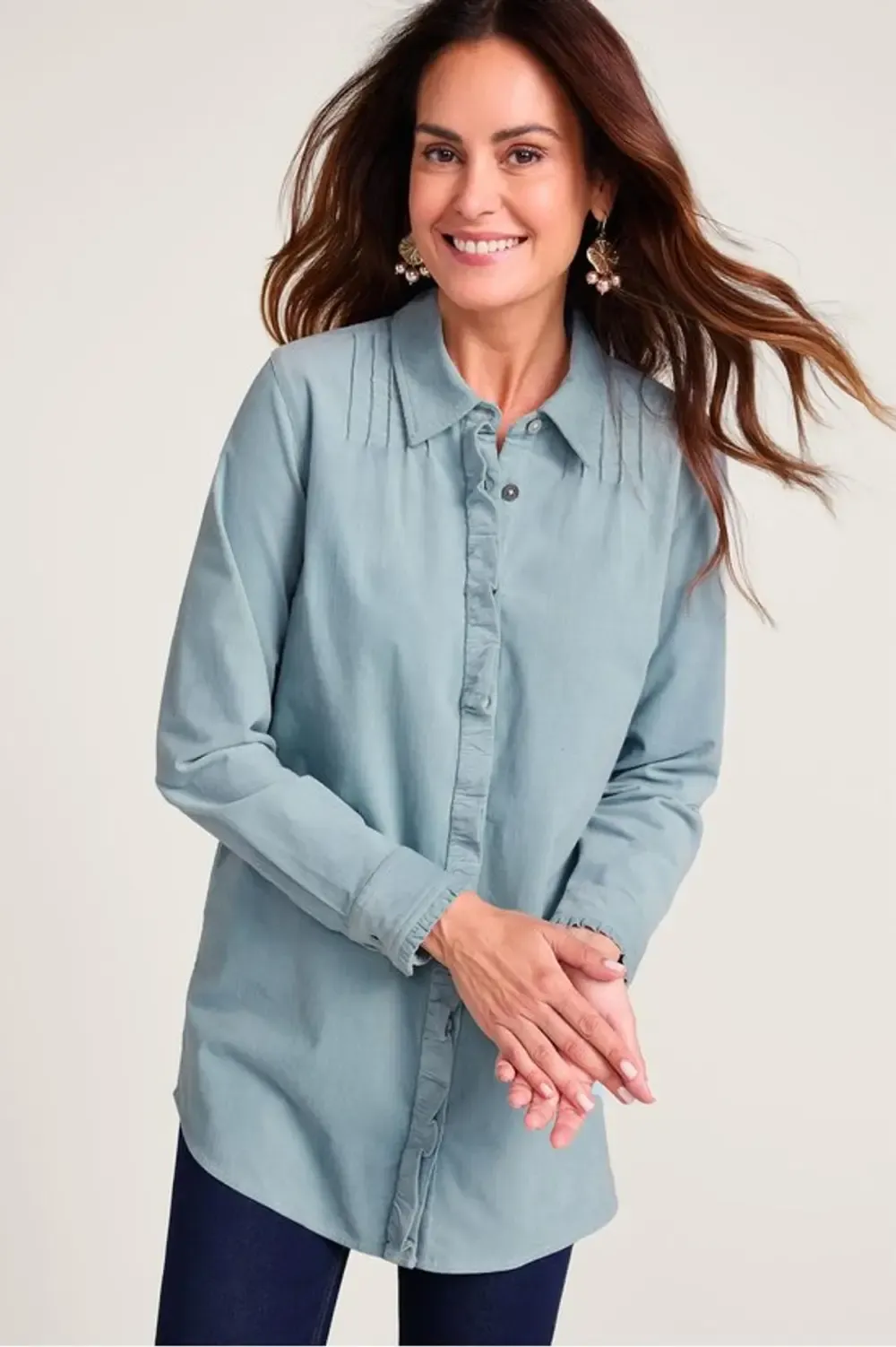 Stretch Cord Long Sleeve Big Shirt