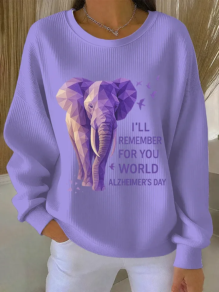 Vintage Alzheimer Awareness Art Print Casual Sweatshirt