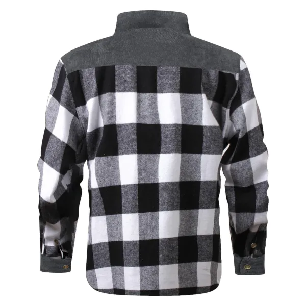 Men's Outdoor Retro Classic Plaid Stitching Warm Wanderer Jacket