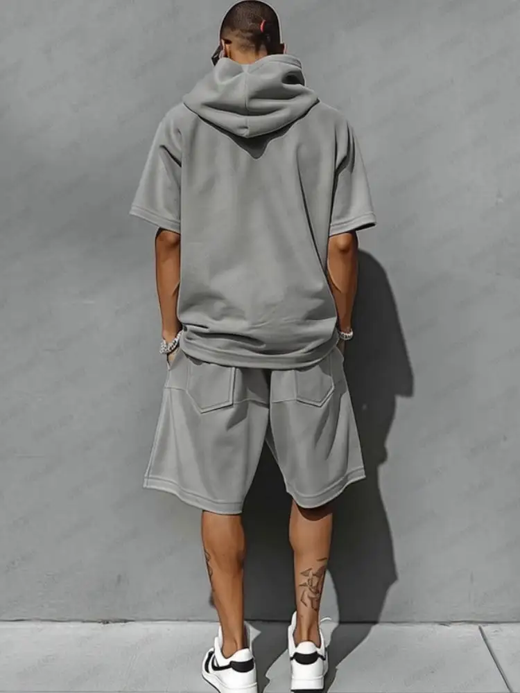 Casual Loose Fit Hooded Sports Set