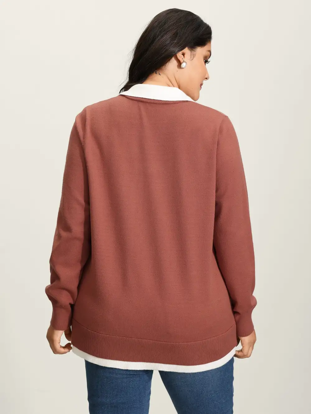 Supersoft 2-in-1 Polo Collar Color Contrast Pullover