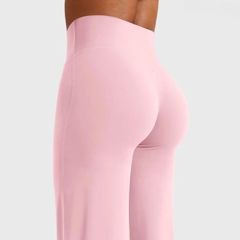 High-waisted straight-leg, seamless front-facing women's yoga leggings