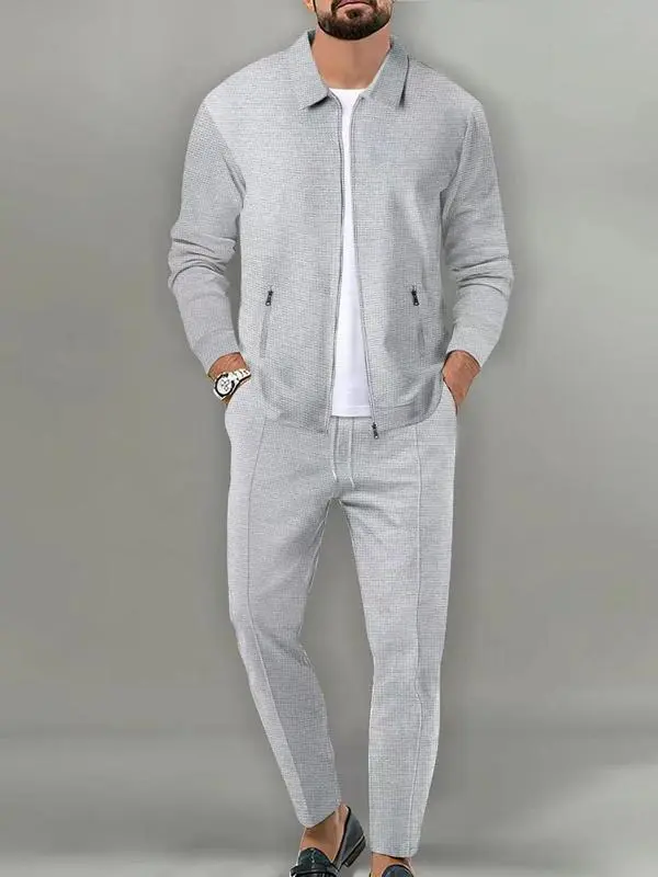 Men's 2-Piece Tracksuit – Zip Jacket & Drawstring Pants, Athletic & Casual Wear
