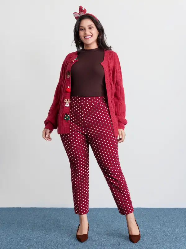 Polka Dots Skinny-Fit Pants