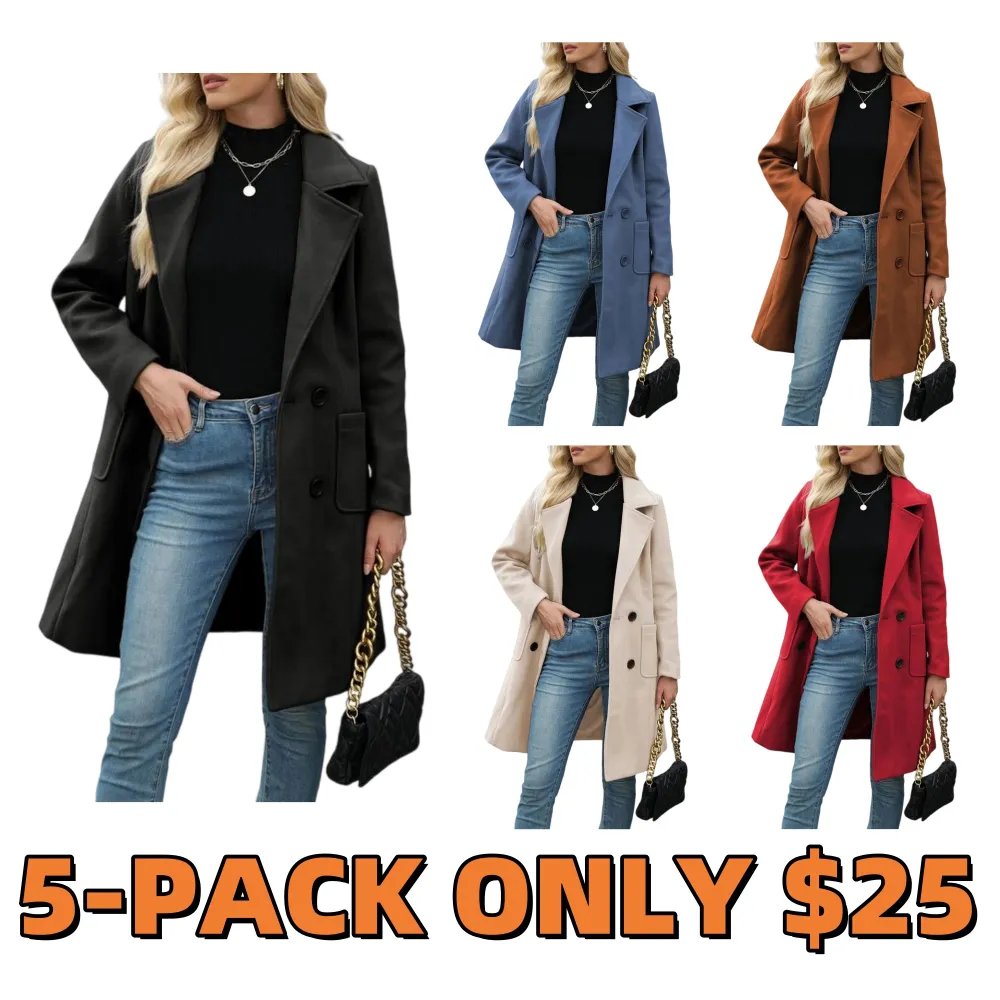 复制Women Wool Blend Camel Mid-Long Coat