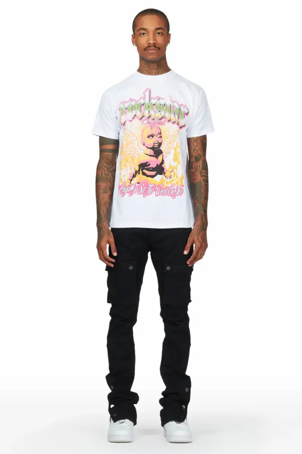 Waage Black Cargo Stacked Flare Jean