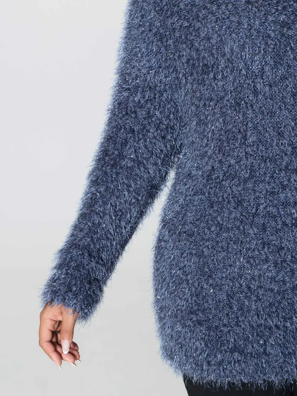 Fuzzy Sparkle Crew Neck Pullover