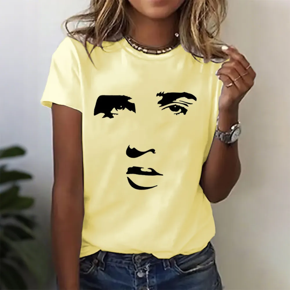 Women's Character Part Print Short Sleeve Round Neck Cotton T-Shirt