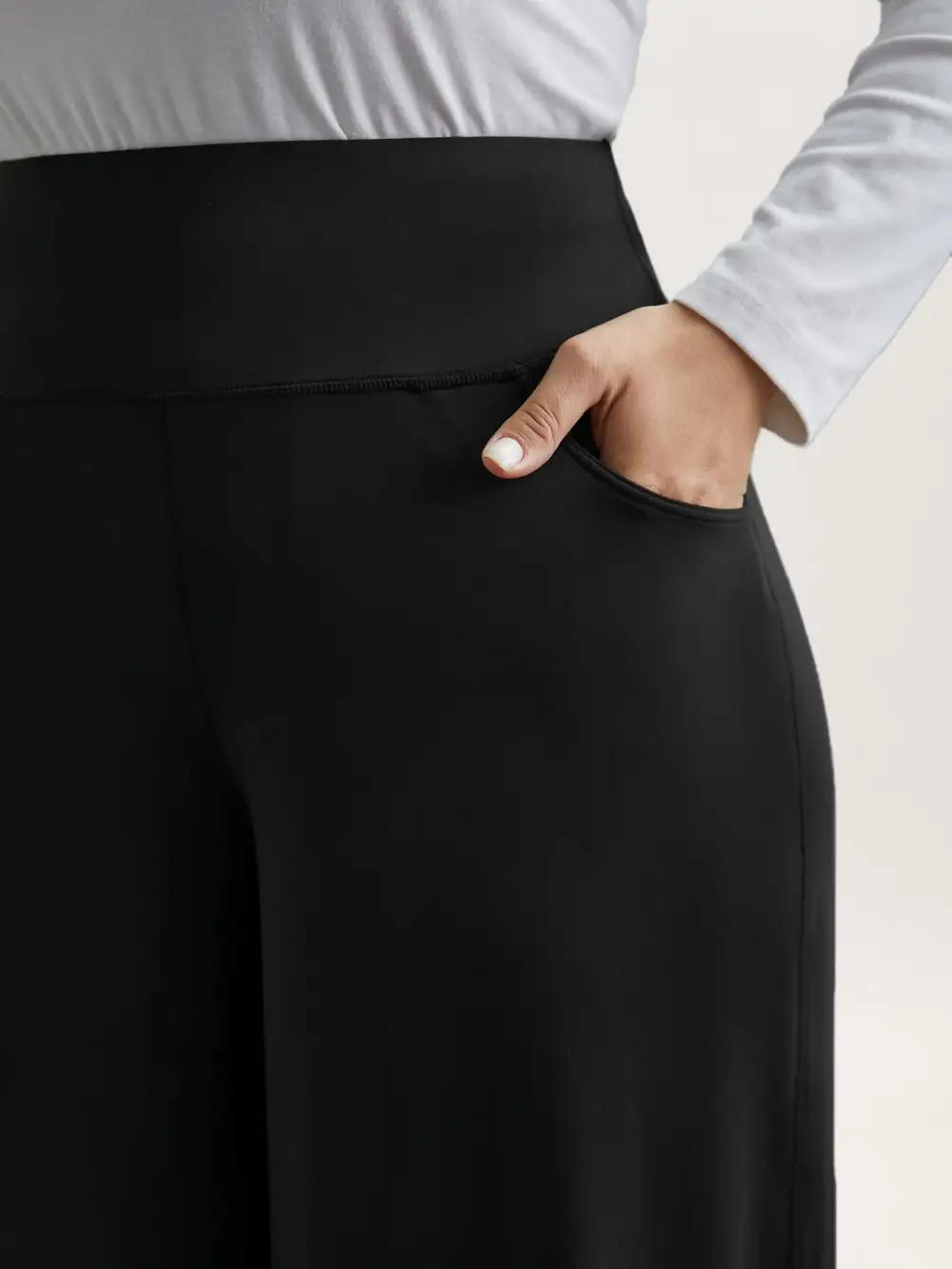 Super Stretchy Wide-Leg Casual Pocket Pants