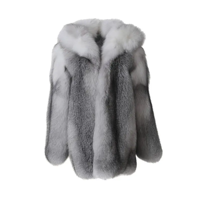 Platinum Fox Fur Coat Women's