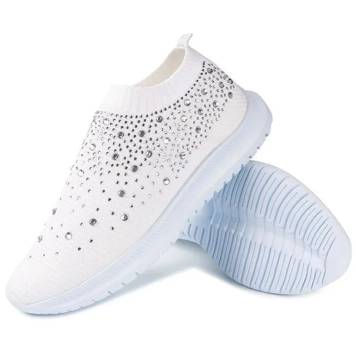 Women's Crystal Breathable SlipOn Walking Shoes