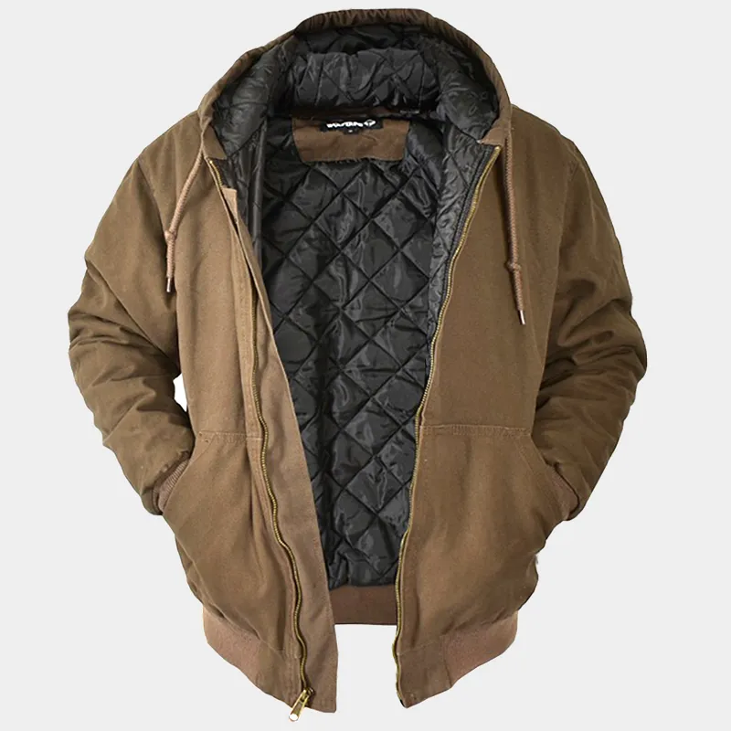 Men's Retro With Cotton Lining Wear-Resistant Tactical Hooded Jacket