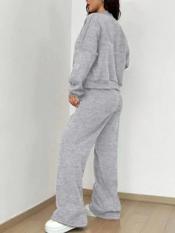 Women's Zip Up Jacket & Elastic Waist Pants Set