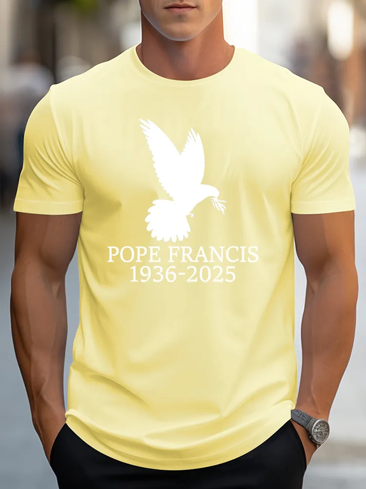 Men's Thank You Father 1936-2025 Print Short Sleeve Round Neck Cotton T-Shirt