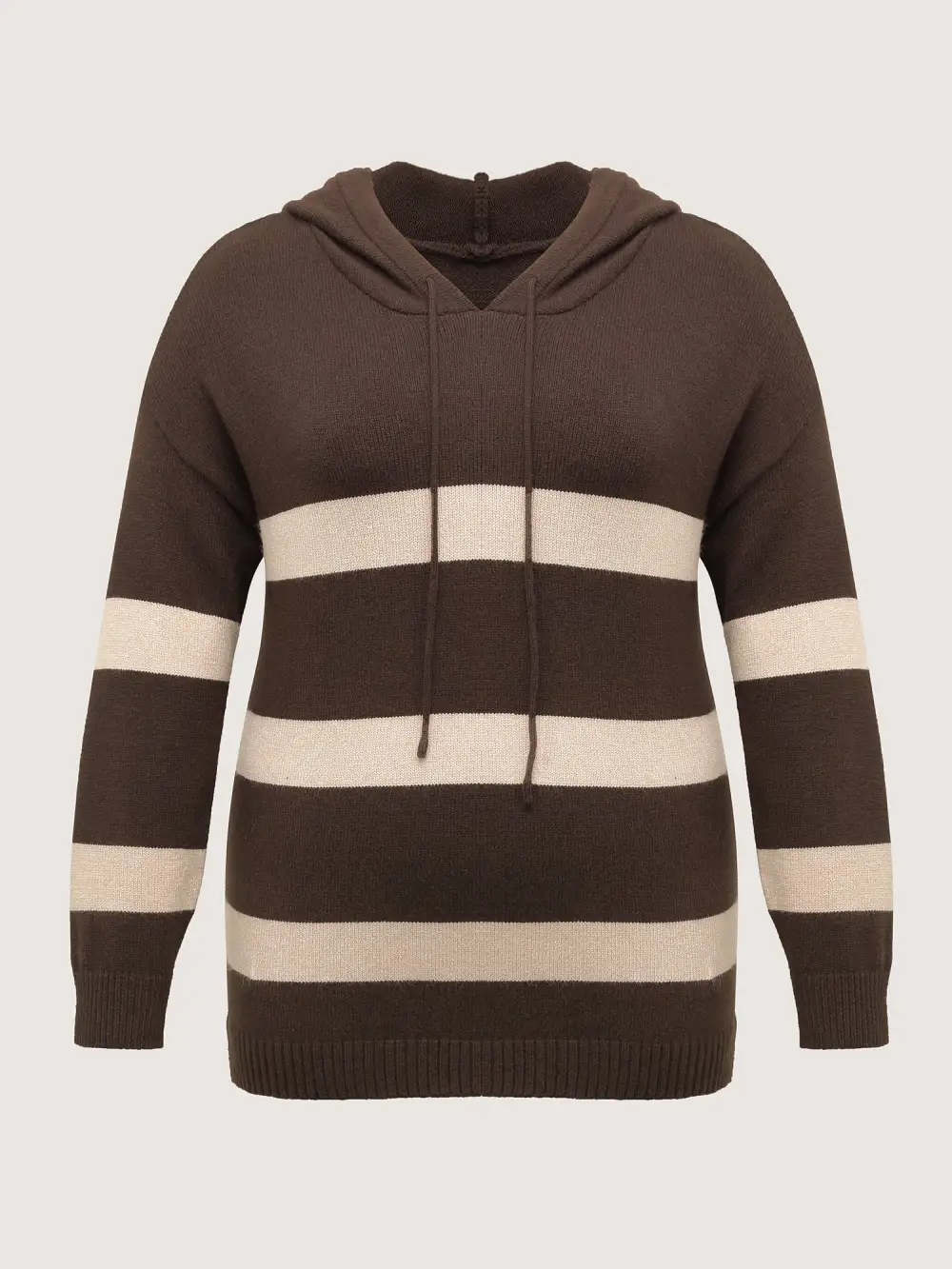 Supersoft Stripe Slit Hooded Pullover