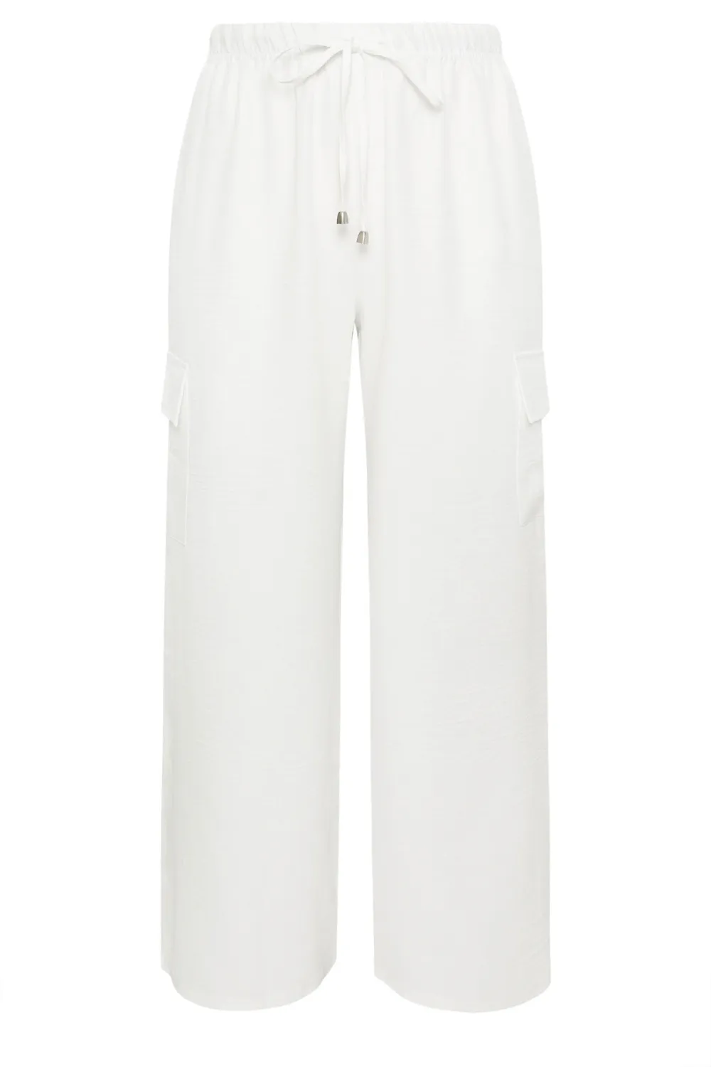 YOURS Curve Khaki Green Linen Look Cargo Trousers