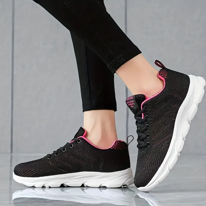 Comfortable Striped Fabric Low Top Sneakers - Lightweight, Breathable, Embroidered, Lace Up, EVA Sole, Fabric Inner and Insole - Perfect for Casual Outdoor Activities All Season