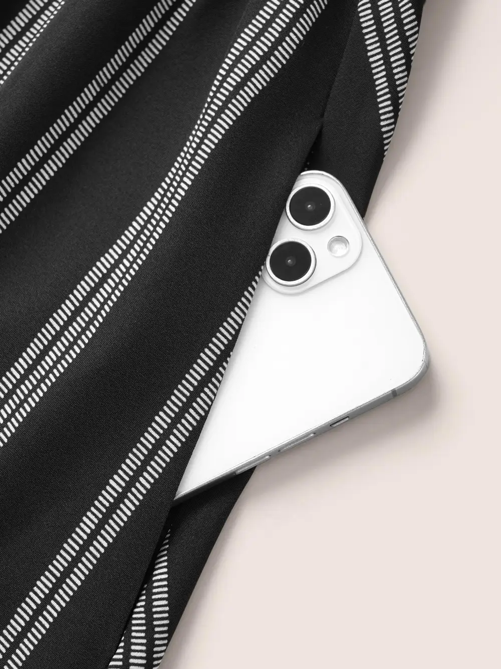 Striped Patchwork Tassels Ties Shirred Dress