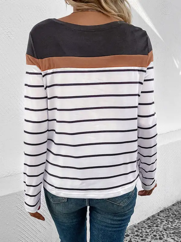 New Women's Striped Long Sleeve Sweater