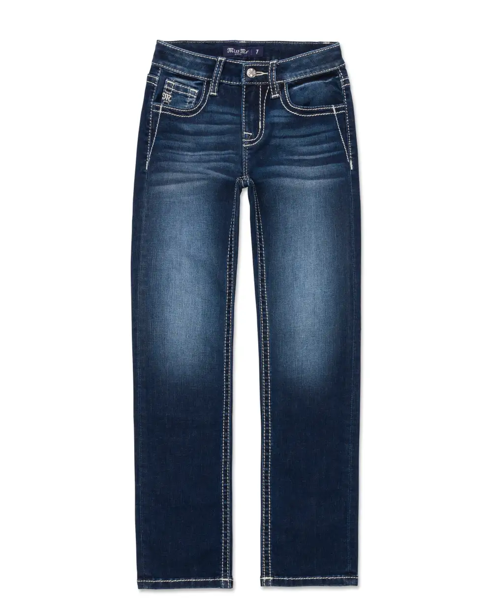 Girls Silver Web Straight Jeans