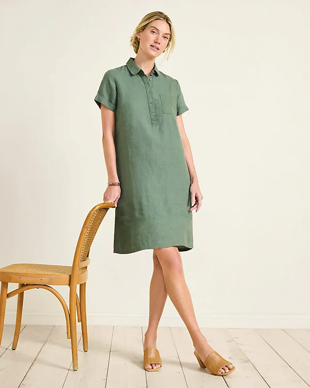 Linen Relaxed Popover Shirtdress