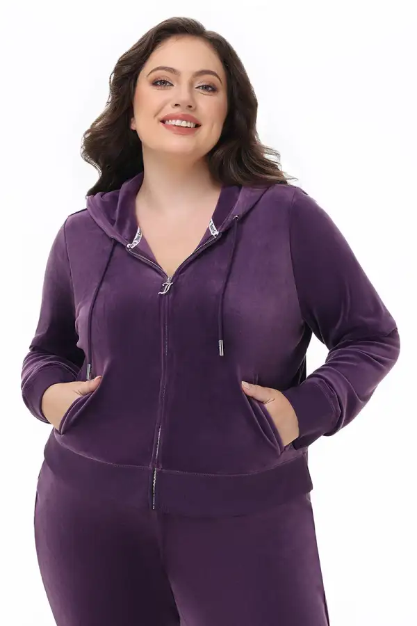 Plus-Size OG Big Bling Velour Hoodie