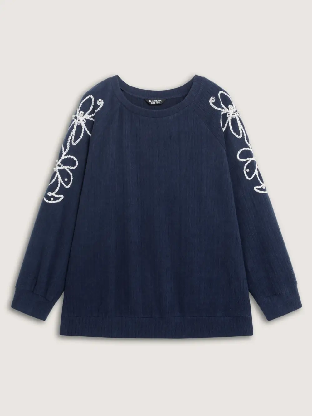 Textured Stretchy 3D Beadwork Sweatshirt