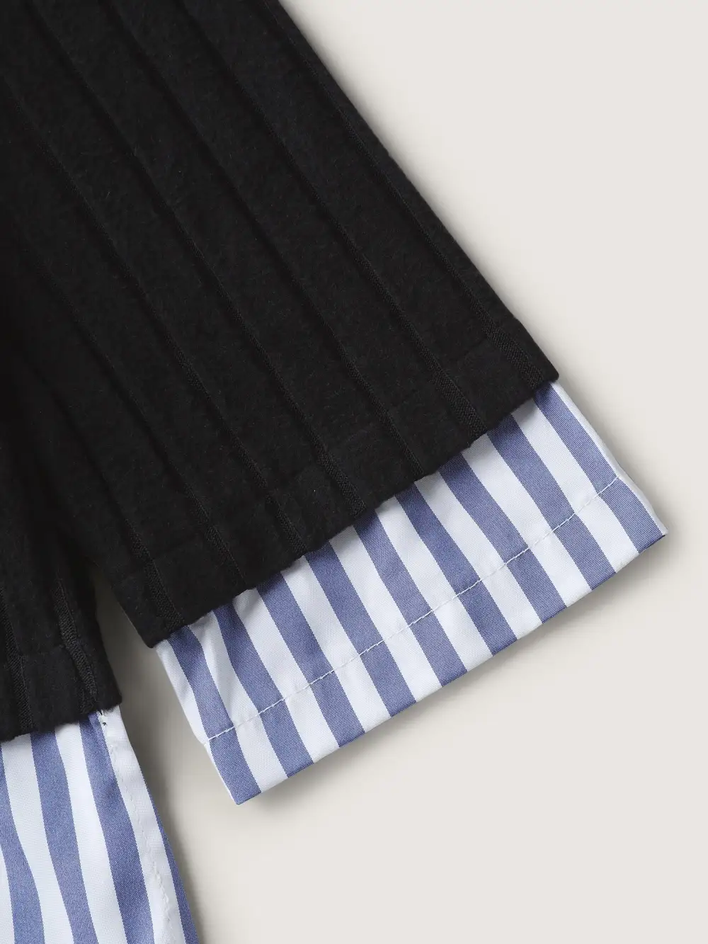 Ribbed Striped Stretchy Sweatshirt Top