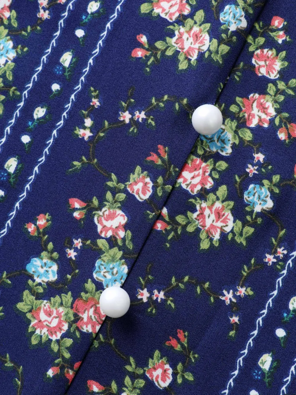 Floral Stripes Flutter Sleeve Blouse